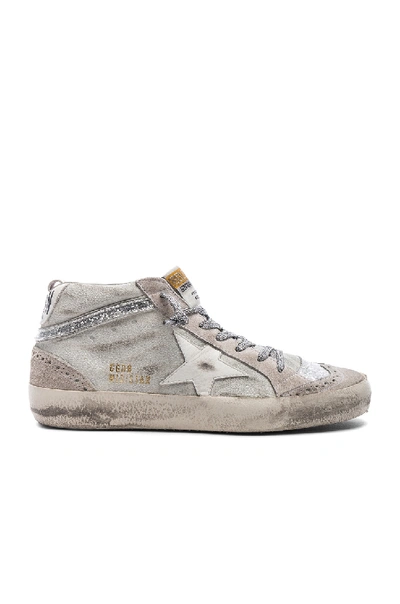 Shop Golden Goose Suede Mid Star Sneakers In White