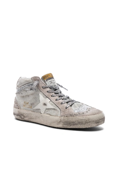 Shop Golden Goose Suede Mid Star Sneakers In White