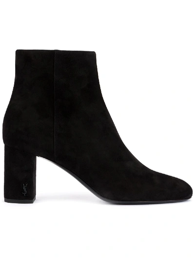 Shop Saint Laurent Lou Lou 70 Ankle Boots  In Black