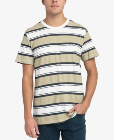 Shop Rvca Men's Striped T-shirt In Antique White