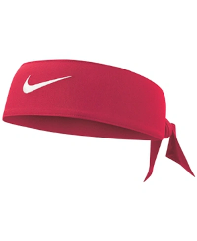 Shop Nike Dri-fit Reversible Tie Headband In Gym Red