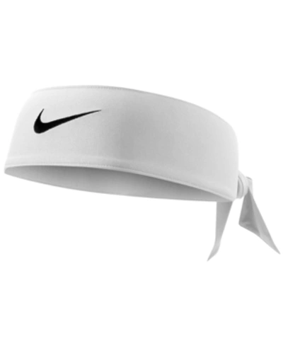 Shop Nike Dri-fit Reversible Tie Headband In White