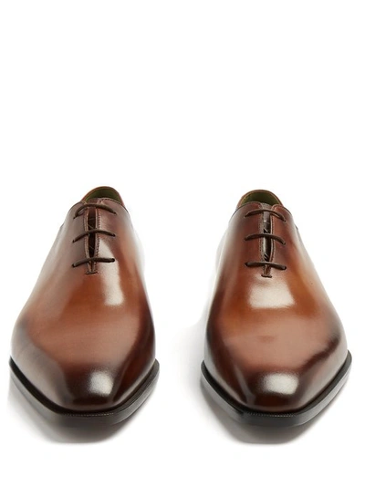 Berluti Alessandro Eclair Whole-cut Leather Oxford Shoes In Brown | ModeSens