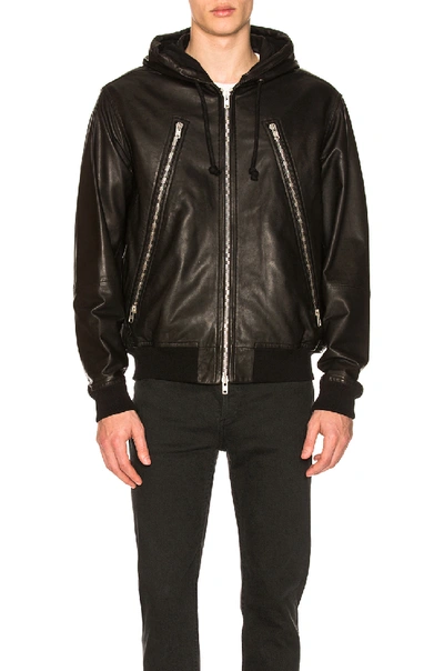 Shop Maison Margiela Hooded Sports Jacket In Black