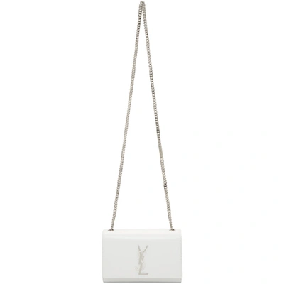 Shop Saint Laurent White Small Kate Chain Bag