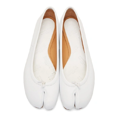 Shop Maison Margiela White Tabi Ballerina Flats