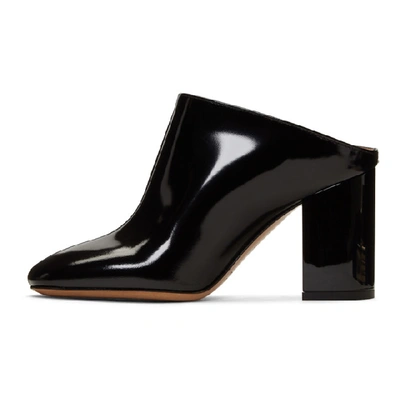 Shop Maison Margiela Black Patent Turn Heel Mules In 900black