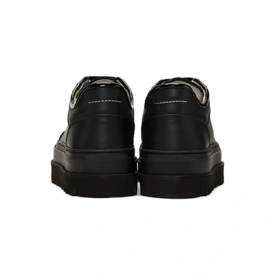 Shop Mm6 Maison Margiela Black Leather Flatform Sneakers In 900 Black