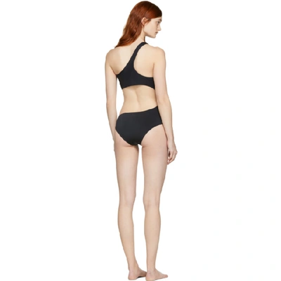 Shop Versace Underwear Black V Single-shoulder Swimsuit In A1008 Black