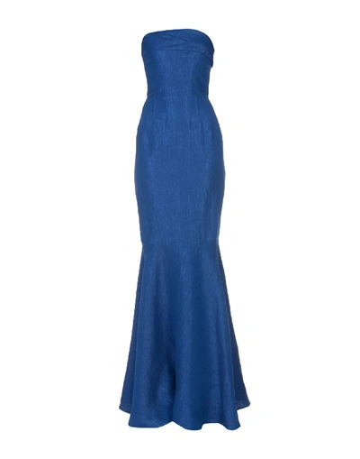 Shop Roland Mouret Long Dresses In Bright Blue