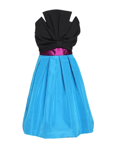 Shop Oscar De La Renta Short Dress In Pastel Blue