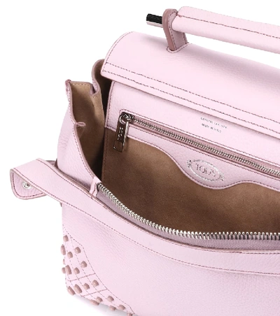 Shop Tod's Wave Mini Leather Shoulder Bag In Pink