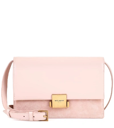 Shop Saint Laurent Bellechasse Suede Crossbody Bag In Pink