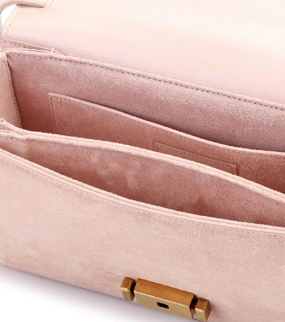 Shop Saint Laurent Bellechasse Suede Crossbody Bag In Pink