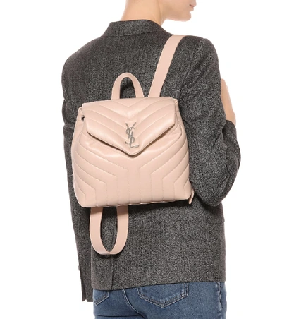 Shop Saint Laurent Small Loulou Monogram Backpack In Pink