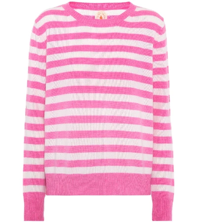 Shop Jardin Des Orangers Striped Cashmere Sweater In Pink