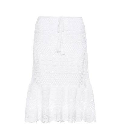 Shop Anna Kosturova Marianne Crocheted Cotton Skirt In White