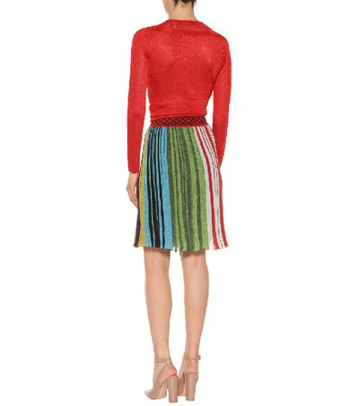 Shop Missoni Metallic Striped Pleated Skirt
