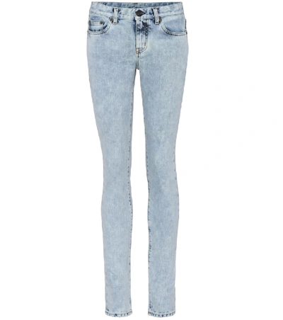 Shop Saint Laurent Skinny Jeans In Blue