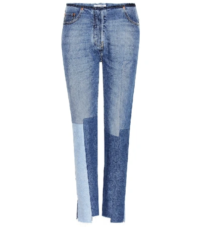 Shop Valentino Patchwork Jeans In Blue
