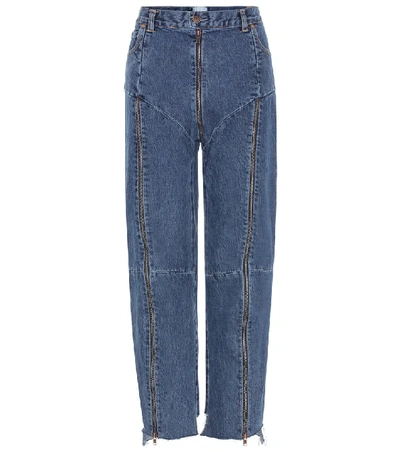 Shop Vetements High-rise Distressed Jeans In Blue