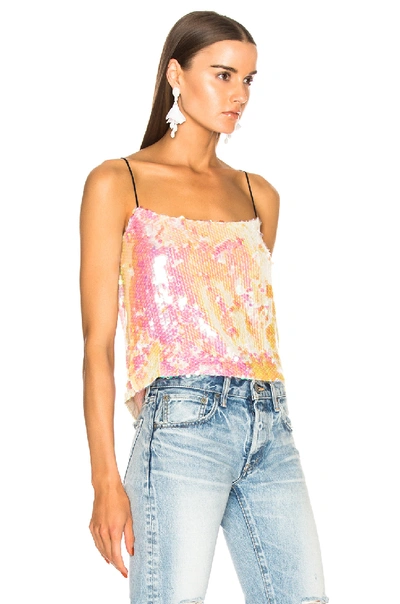Shop Sandy Liang Scales Sequin Cami Top In Pink