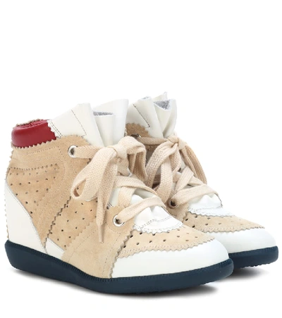 Shop Isabel Marant Betty Leather And Suede Sneakers In Female