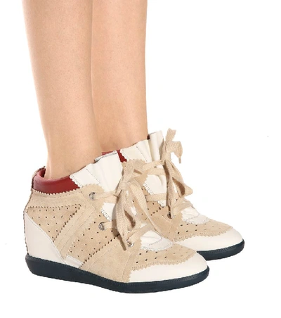 Isabel Marant Betty Leather And Suede Sneakers In White | ModeSens