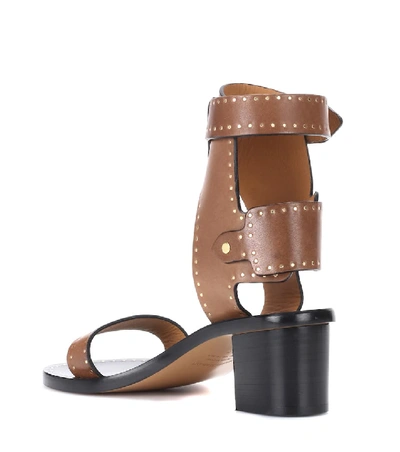 Shop Isabel Marant Jaeryn Studded Leather Sandals In Brown