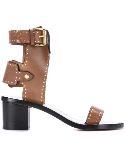 Shop Isabel Marant Jaeryn Studded Leather Sandals In Brown