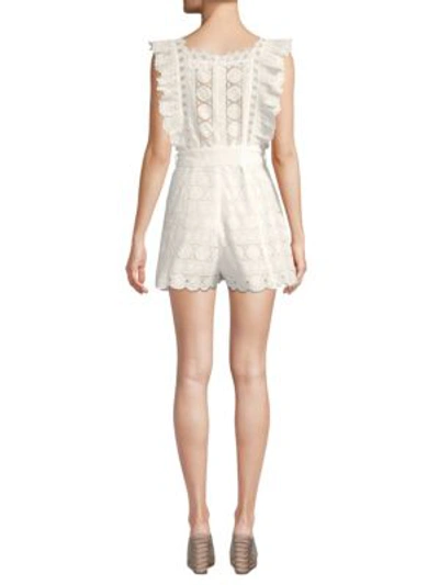 Shop Zimmermann Kali Daisy Romper In Ivory