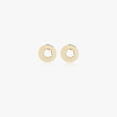 Shop All Blues 18k Yellow Gold Bullet Hole Earrings In Metallic