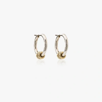 Shop Spinelli Kilcollin Sterling Silver Ara Diamond Hoop Earrings In Metallic