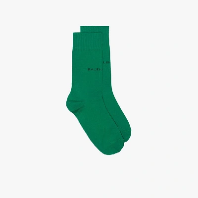 Shop Balenciaga Green Logo Socks