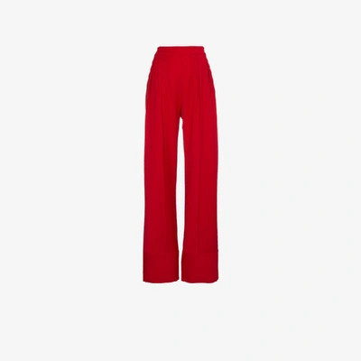 Shop Michael Lo Sordo High Waist Wide Leg Trousers In Red