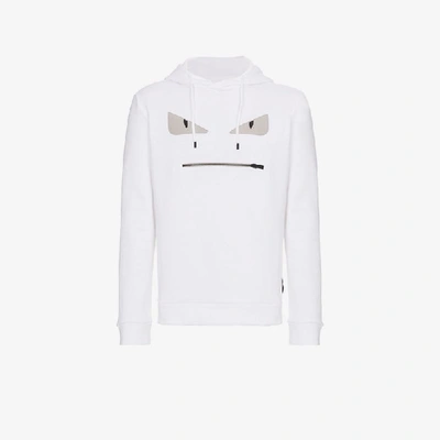 Shop Fendi Bag Bugs Eyes Hoodie In White