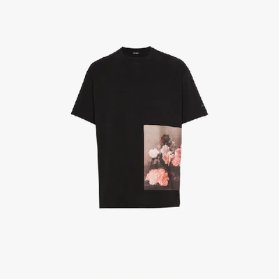 Shop Raf Simons Flower Ps T-shirt In Black