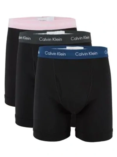 Shop Calvin Klein Underwear 3-pack Stretch Cotton Briefs In Blue Multi