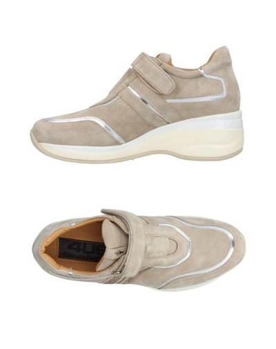 Shop Cesare Paciotti 4us Sneakers In Sand