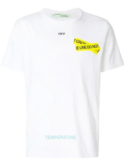 Off-white Caution Tape Short-sleeve T-shirt In White