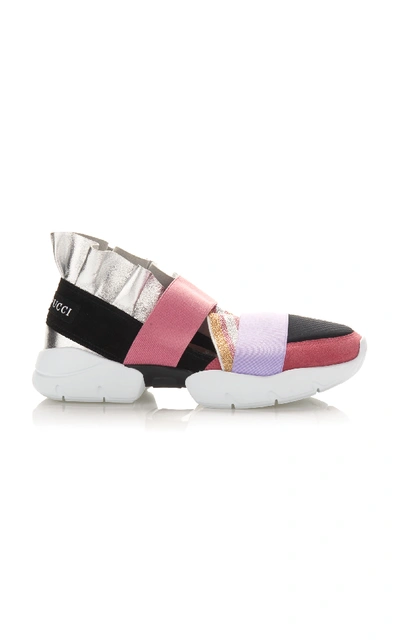 Shop Emilio Pucci Ruffle Sneakers In Pink