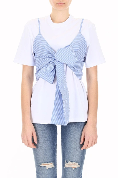 Shop Msgm T-shirt With Top In Biancobianco