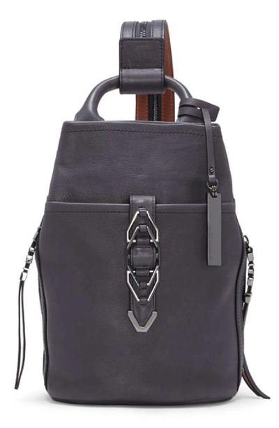 Shop Vince Camuto Small Luk Adjustable Leather Backpack - Grey In Gravel