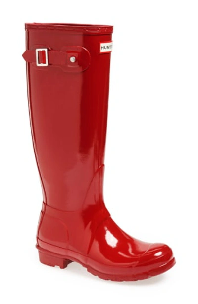 Shop Hunter Original High Gloss Boot In Military Red