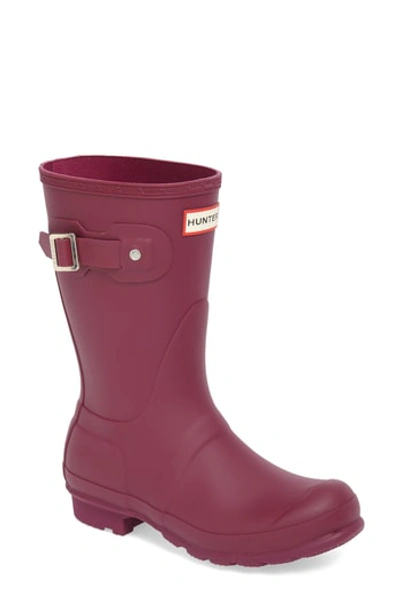 Shop Hunter 'original Short' Rain Boot In Violet