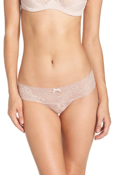 Shop Skarlett Blue 'obsessed' Lace Thong In Cashmere