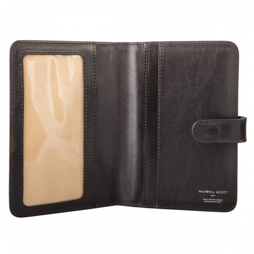 Maxwell Scott Bags Italian Crafted Black Leather Travel Document Case