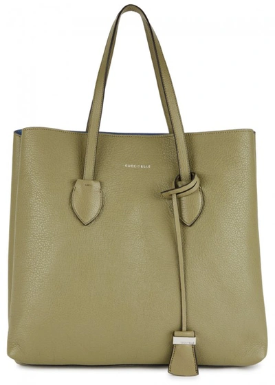 Coccinelle Celene Olive Leather Tote In Dark Green | ModeSens