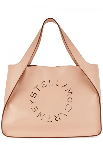 Shop Stella Mccartney Stella Logo Blush Tote In Pink