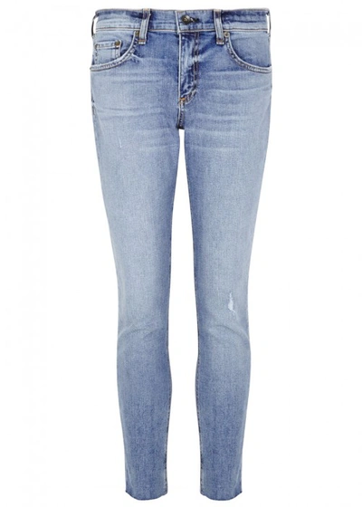 Shop Rag & Bone /jean Dre Capri Cropped Slim-leg Jeans In Blue